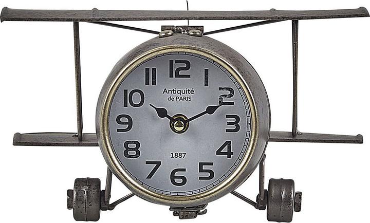 Produktbild Beliani Tischuhr silber Flugzeugsform 15 cm STANS