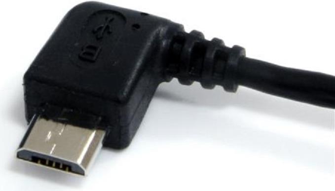 Produktbild StarTech 91cm Links abgewinkeltes Micro USB Kabel - 90 Grad Micro USB B - Schwarz (0.90 m, USB 2.0)