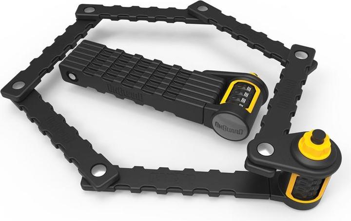 Actual product image Onguard Bike Tension Link Plate Lock K9 Combo 8116C Yellow & Black (ONG-8116C) (70 cm)