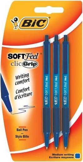 Actual product image Bic Kugelschreiber Soft Feel blau 8373962 (Blue, 3 x)