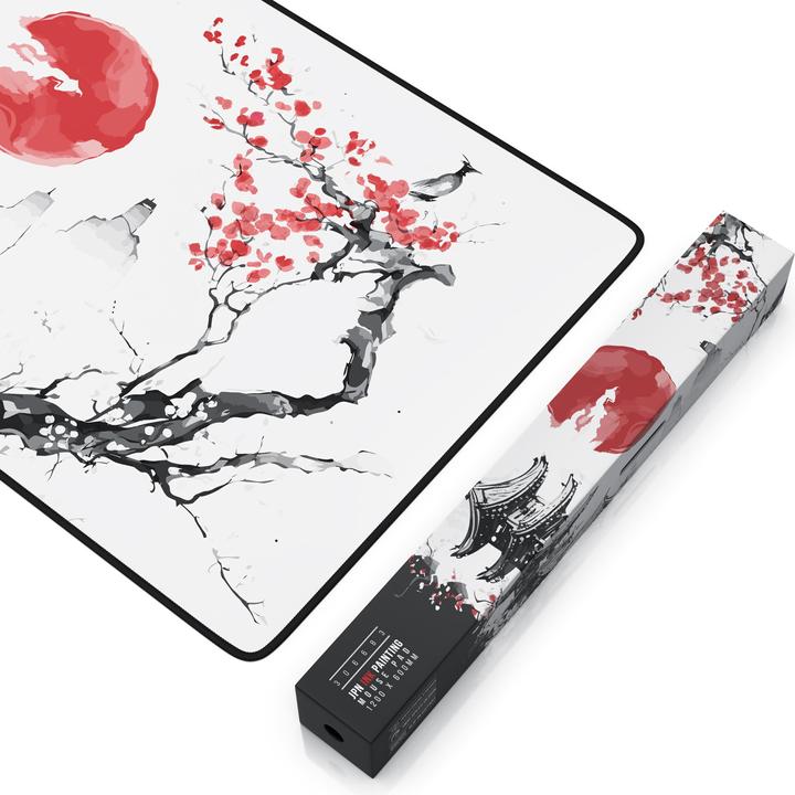 Produktbild Titanwolf Gaming Mauspad, XXXL Speed Mausmatte 1200 x 600 mm, Geschwindigkeit & Präzision, Japan Ink Painting (XXL)