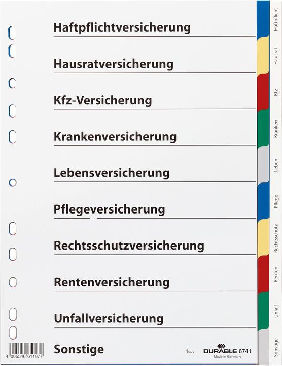 Produktbild Durable Register Versicherungen