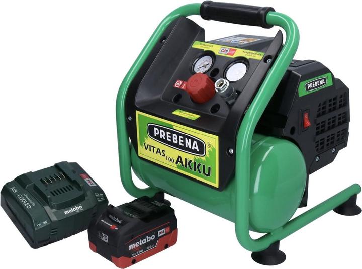 Produktbild Prebena VITAS 100-AKKU Kompressor 18 V 5 l 8 bar CAS Brushless + 1x Akku 8,0 Ah + LadegerÃ¤t (8 Bar, 5 l)
