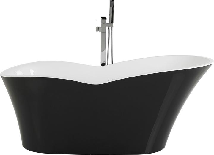 Produktbild Beliani Badewanne freistehend schwarz / weiss 170 x 80 cm DULCINA (243 l, 80 cm)