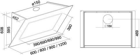 Actual product image Falmec Quasar Design 80 N black (Wall hood)