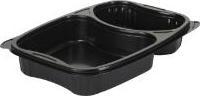 Actual product image Bistro Bakke 2-rum 580/330 ml 254x174x42 mm PP Sort,6 ps x 50 pcs/box