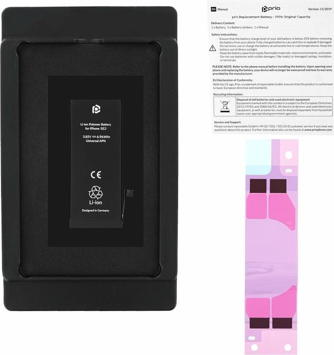 Actual product image prio Battery (Universal APN) (Rechargeable battery, iPhone SE (2020))