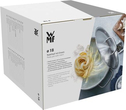 Produktbild WMF Nudeltopf Kochtopf Induktion 18cm klein Metalldeckel Mini Edelstahl (18 cm, Dampfkochtopf, Edelstahl)