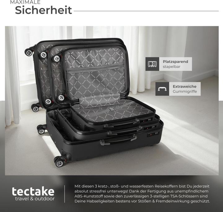 Image du produit tectake Jeu de 3 trolleys (98 l, M (50 - 90l), L (90 - 115l))