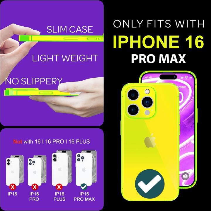 Actual product image Nalia Clear Transparent Neon Silicone Sleeve (Apple iPhone 16 Pro Max)
