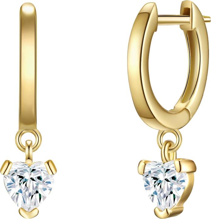 Lulu & Jane Damen Ohrringe Herz Messing - 35638 (Messing)