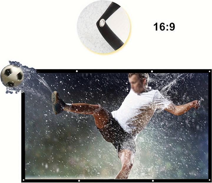 Immagine prodotto PhoneLook Doppelseitige 16:9 Projektionsleinwand mit pflegeleichtem, bügelbarem Stoff (120 Zoll, 305 cm) (120", 16:9)