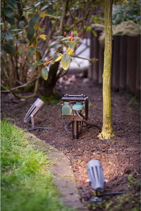 Actual product image Brennenstuhl Garden socket with earth spike (4 x, CEE 7/3, 1.40 m)