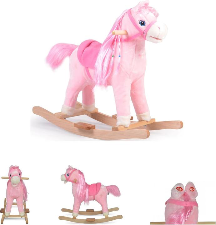 Actual product image Moni Rocking Horse Plush Rose WJ-001