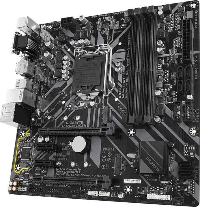Actual product image Gigabyte H370M DS3H S1151V2 H370 MATX (LGA 1151, Intel H370, ATX)