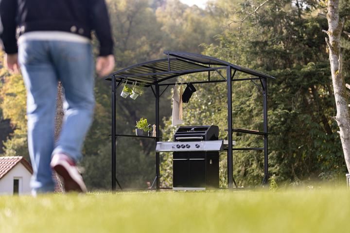 Immagine prodotto Grillfürst Padiglione barbecue in acciaio premium con tetto in metallo resistente alle intemperie (248 cm, 156 cm)