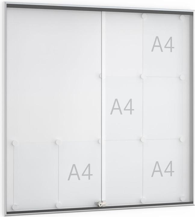 Wsm Schiebetürschaukasten 12 x DIN A4 B955xH950mm Rahmen eckig für Innenbereich