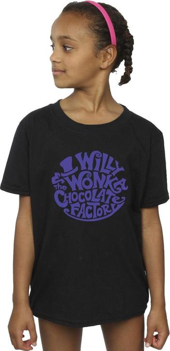 Actual product image Willy Wonka & the Chocolate Factory Girls Typed Logo Cotton T-Shirt (104)