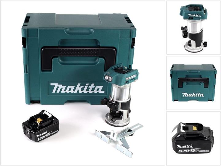 Actual product image Makita DRT 50 F1J cordless multifunction router brushless 18V + 1x battery 3.0 Ah in Makpac 3 - without