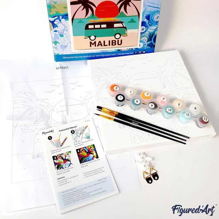 Produktbild Figured'Art Mini Malen nach Zahlen mit Rahmen - Abstrakter Pop Art Hund