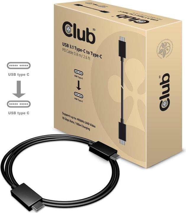 Produktbild Club 3D USB 3.1 (0.80 m, USB 3.1, 100 W)