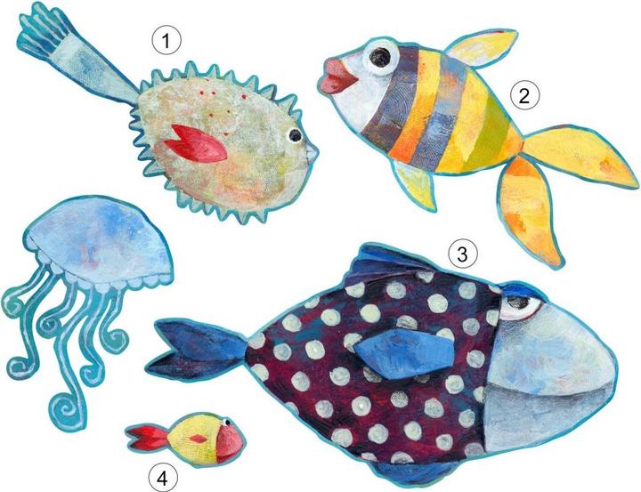 Actual product image Trenddeko Blanz - Fish in the sea (30 x 23 cm)