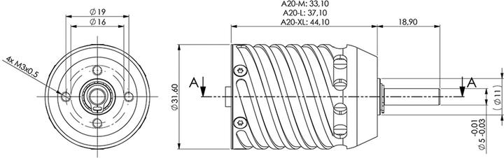 Actual product image Hacker A20-22 L Competition kv924 brushless motor
