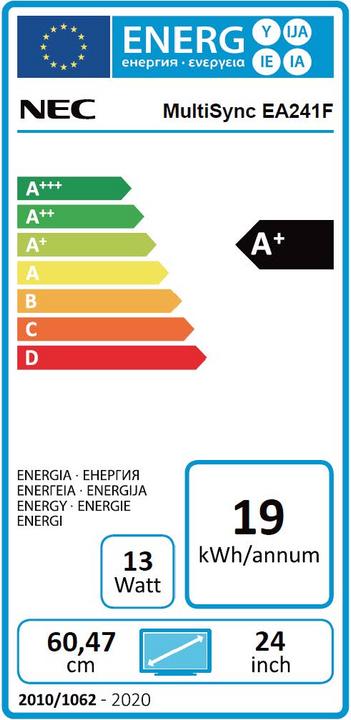 Etichetta energetica NEC MultiSync EA241F (1920 x 1080 pixel, 24")