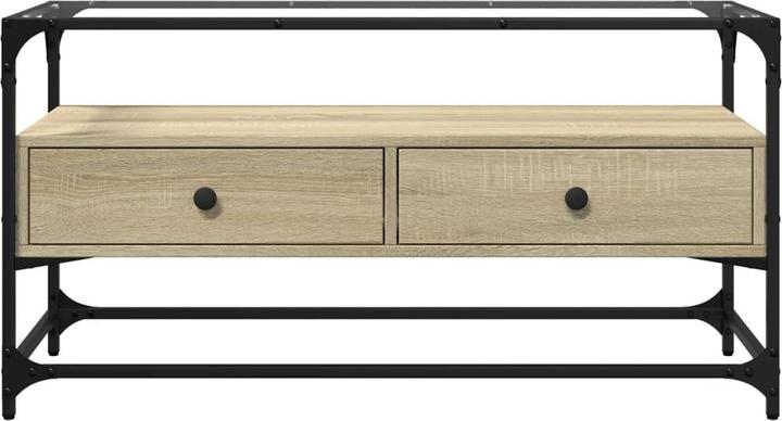 Actual product image VidaXL TV cabinet with glass top 98 x 35 x 51cm