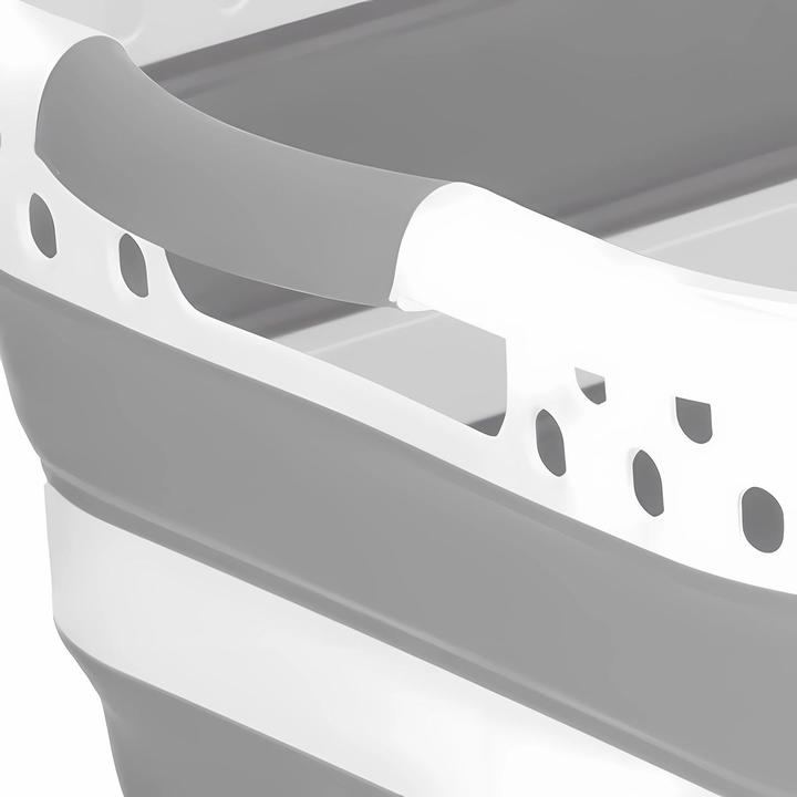 Produktbild König Design Wäschekorb Faltbar Wäschesammler Wäschebox Wäschetonne Aufbewahrungskorb Grau (36 l)