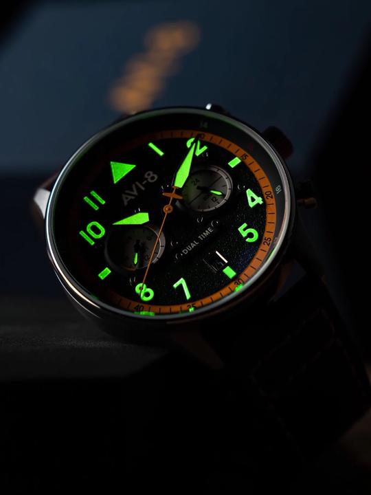 Actual product image AVI-8 AV-4088-07 Hawker Hurricane Dual-Time (Pilot watch)