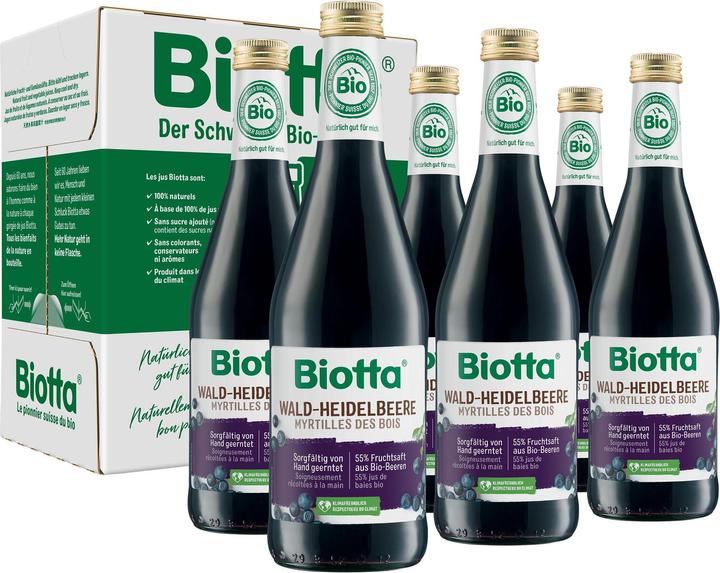Produktbild Biotta Säfte Wald-Heidelbeere Bio (6 x 50 cl)