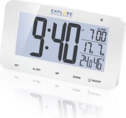 Produktbild Explore Scientific RDC1004WHT Digitaler Wecker Weiss
