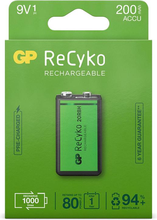 Actual product image GP Batteries ReCyko (1 pcs., 9V Block, 200 mAh)