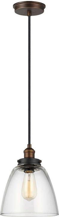 Immagine prodotto Elstead Lighting Baskin lampada a sospensione E27 27cm Ottone invecchiato, zinco scuro e trattato con agenti (E27)