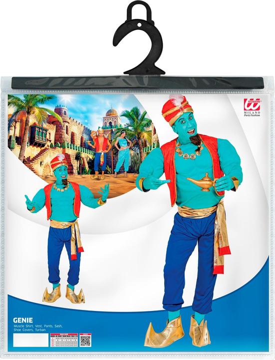 Produktbild Widmann 1001 Nacht Aladin Flaschengeist Kostüm mit Muskelhemd, Weste, Hose, Schärpe, Schuhüberzieher, Turban (XXL)