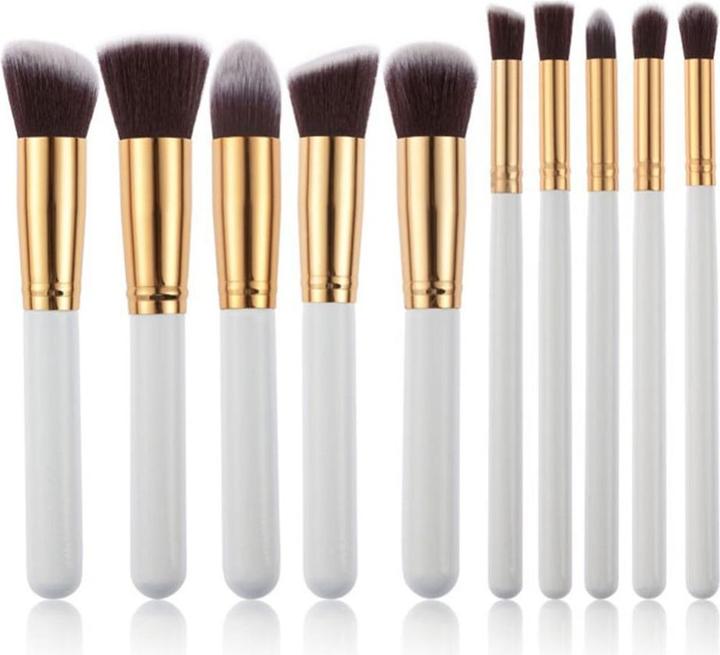 Produktbild JTI Make-up-Pinsel-Set 10-teilig - Weiss und Gold (Set)