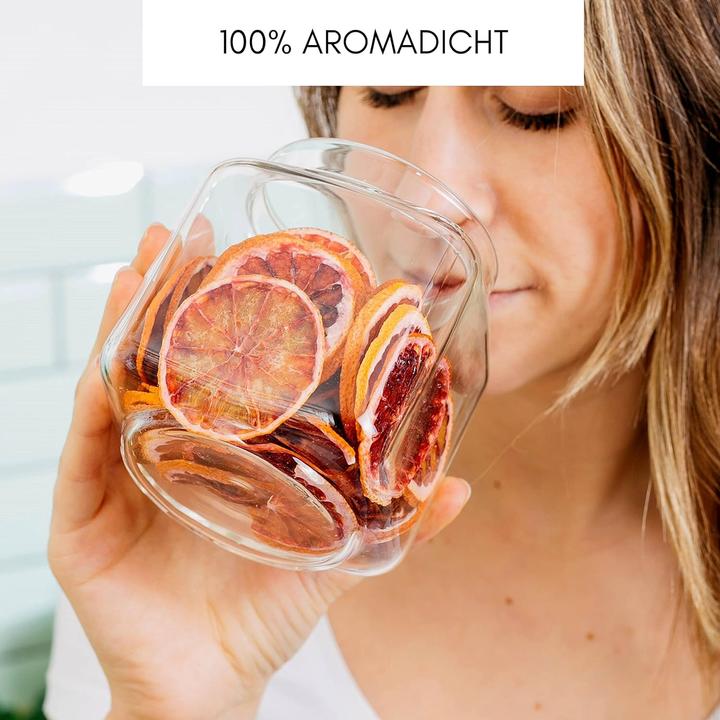 Actual product image Econovo Storage jar with lid square 600ml 3 pieces (0.60 l)