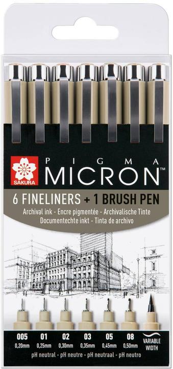 Actual product image Sakura Fineliner Pigma Micron Black, 6 pieces (Black, 6 x)