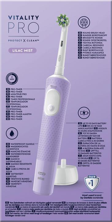Image du produit Oral-B Vitality Pro Brosse à dents rotative vibrante pour adultes Violet (Brosse à dents oscillo-rotative)