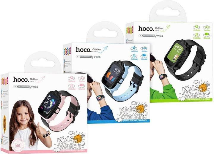 Image du produit Hoco Headphone with microphone smartwatch for kids with call function 4G Y104 pink (4G)