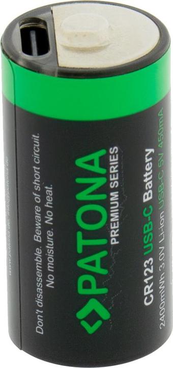 Actual product image Patona Premium rechargeable battery 4x CR123 USB-C (4 pcs., RCR123A, 800 mAh)