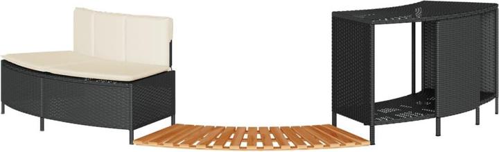 Image du produit VidaXL Margelle de piscine Jacuzzi Habillage de piscine noir Poly rotin