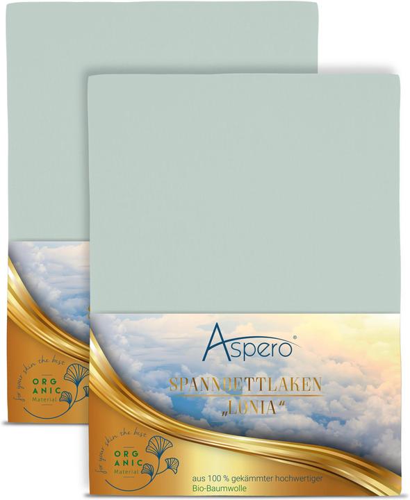 Actual product image Aspero 2 x fitted sheets made from organic cotton (140 x 200 x 35 cm)