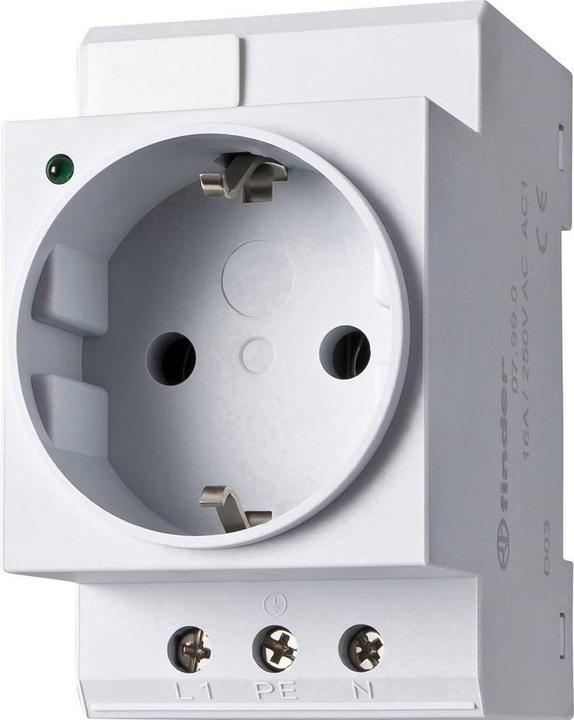 Produktbild Finder Schaltschrank-Steckdose für DIN-Schienenmontage 07.99.00 mit LED-Statusanzeige
