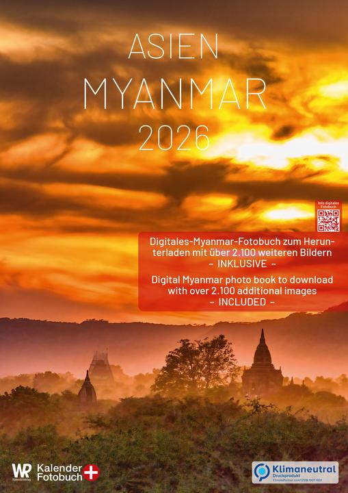 WR Kalender Myanmar 2026 A3 hochformat mit grossem Kalendarium für Deine Einträge (Deutsch)