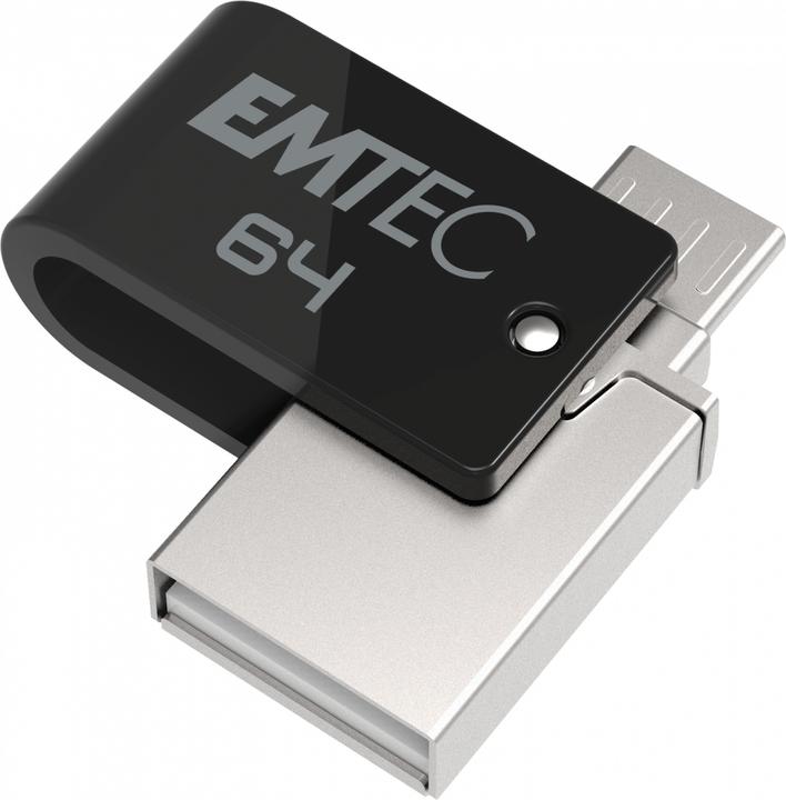 Produktbild Emtec Dual USB2.0 micro-USB T260 64GB (64 GB, Micro USB, USB-A, USB 2.0)