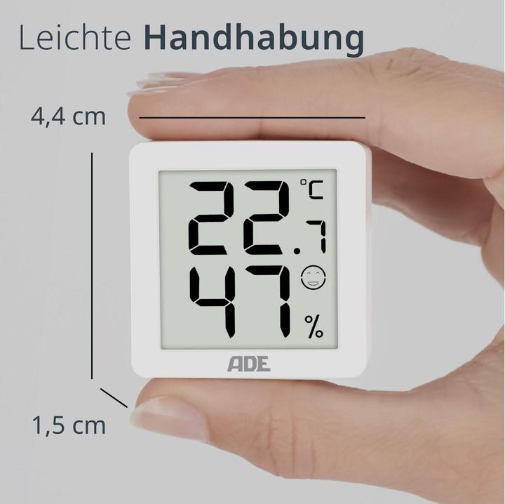 Produktbild ADE Thermo-/Hygrometer digital 3 Stück, Weiss, Funktionen