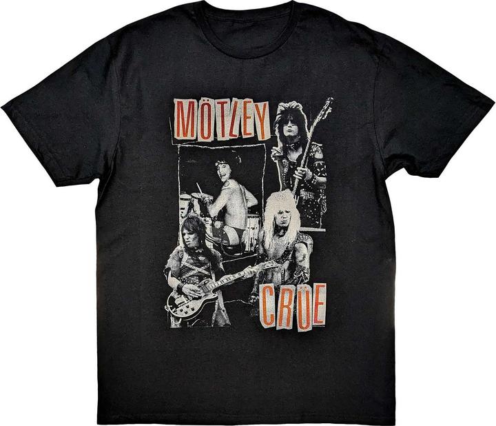 Motley Crue Erwachsene Vintage Punk Collage Baumwolle TShirt