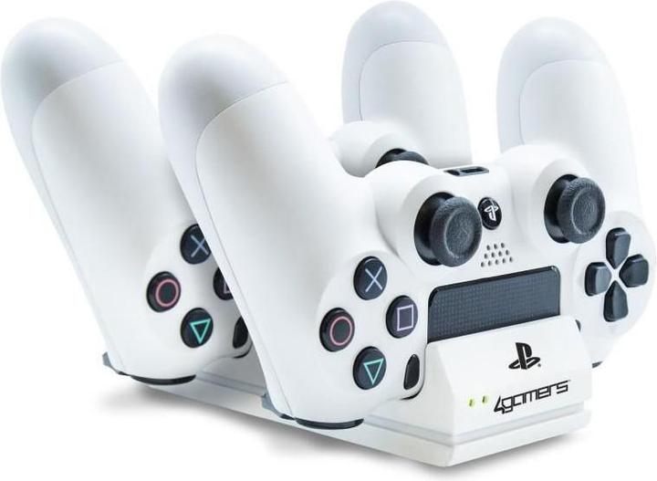 Immagine prodotto 4Gamers Charge+ Twin Charging Dock con panno di pulizia - bianco (PS4)